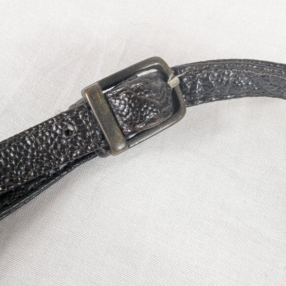 Nas Bag Purse Shoulder Bag Crossbody Brown Alligator Snakeskin Pattern Vtg 80s - Picture 12 of 12